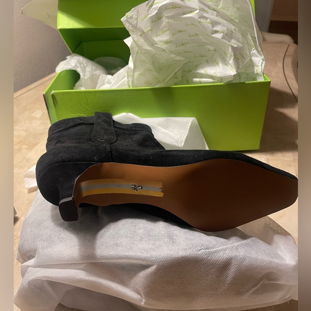 New in Box Sam Edelman Taryn Black Suede Boots - Picture 7 of 7